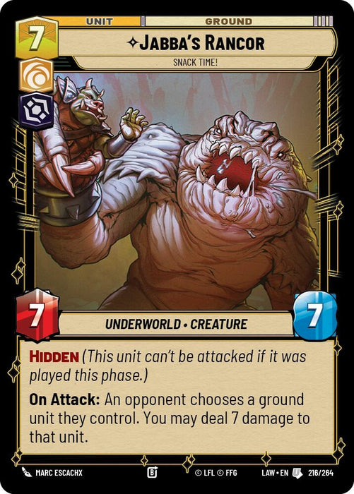 Image for Jabba's Rancor - Snack Time! (216/264) - Star Wars: Unlimited