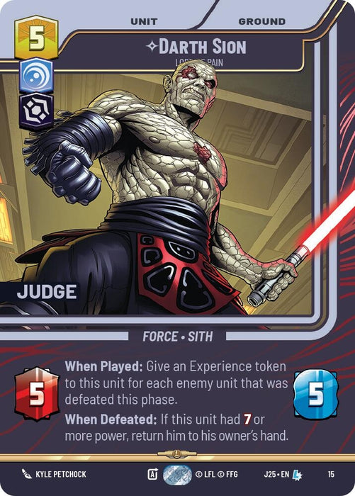 Image for Darth Sion - Lord of Pain (15) - Star Wars: Unlimited