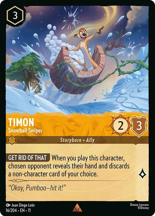 Image for Timon - Snowball Swiper (16/204) [Winterspell] - Disney Lorcana