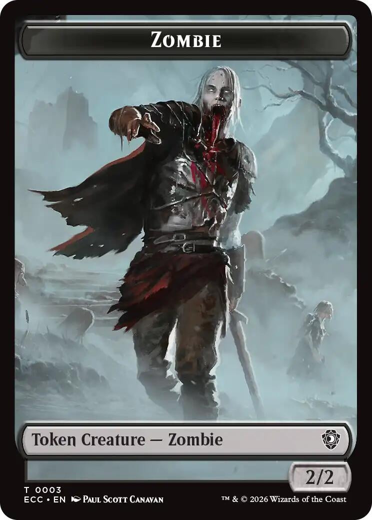 Image for Zombie // Elf Warrior Double-Sided Token (3 // 4) [Lorwyn Eclipsed] - Magic: The Gathering