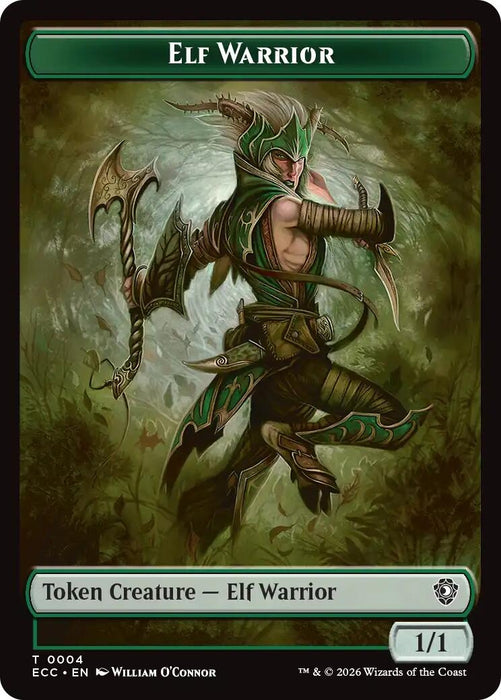 Image for Elf Warrior (0004) // Plant (0005) Double-Sided Token (4 // 5) [Lorwyn Eclipsed] - Magic: The Gathering