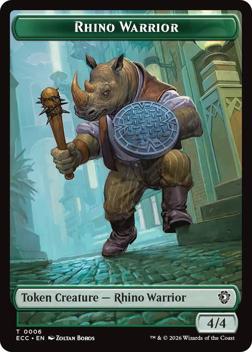 Image for Rhino Warrior // Elemental (0010) Double-Sided Token (6 // 10) [Lorwyn Eclipsed] - Magic: The Gathering