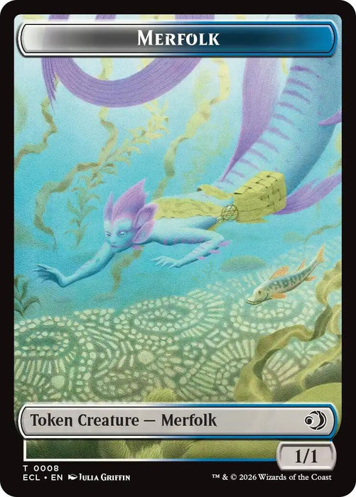 Image for Merfolk // Worm Double-Sided Token (8 // 9) [Lorwyn Eclipsed] - Magic: The Gathering