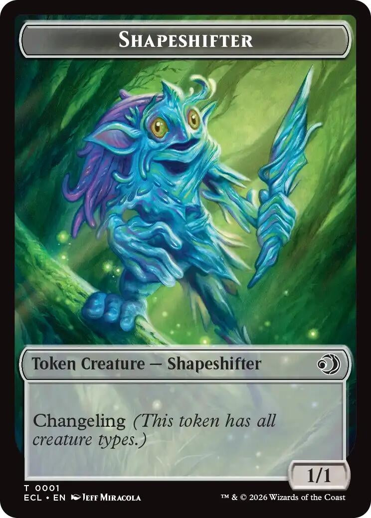 Image for Shapeshifter // Merfolk Double-Sided Token (1 // 8) [Lorwyn Eclipsed] - Magic: The Gathering