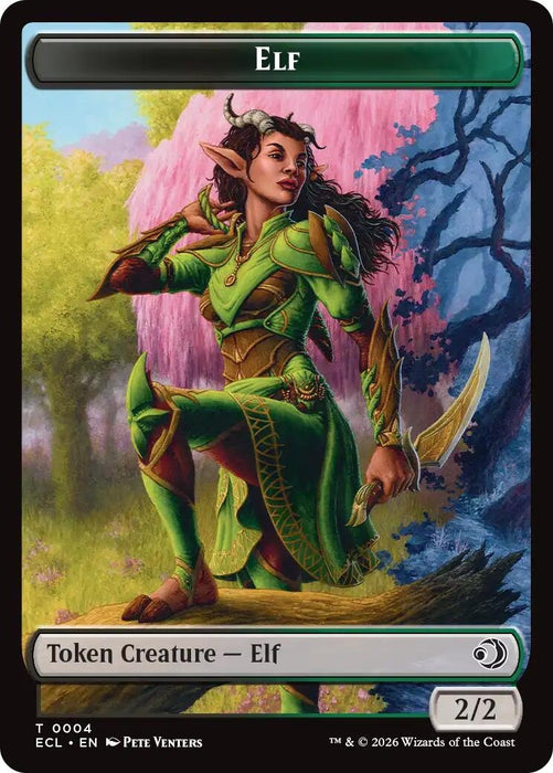 Image for Elf // Treasure Double-Sided Token (4 // 10) [Lorwyn Eclipsed] - Magic: The Gathering