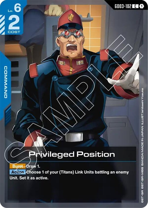 Image for Privileged Position (GD03-102) - Gundam Card Game