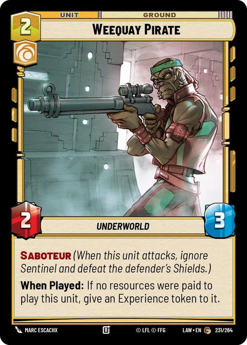 Image for Weequay Pirate (231/264) [A Lawless Time] - Star Wars: Unlimited