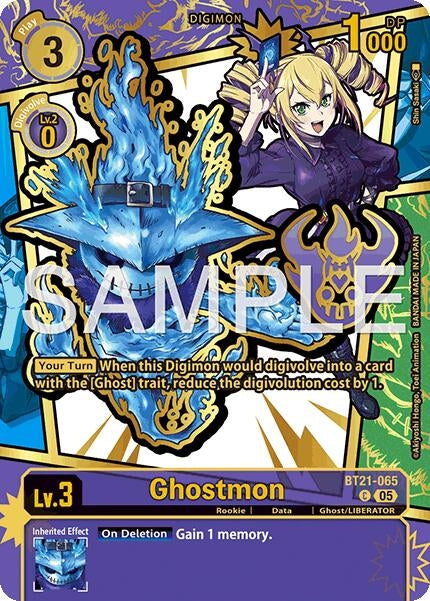 Image for Ghostmon (Rare Pull) (BT21-065 C) [Dawn of Liberator] - Digimon Card Game