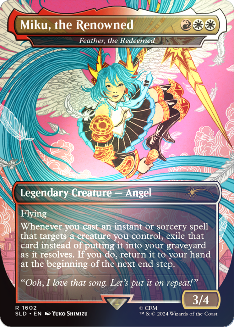 Miku, the Renowned - Feather, the Redeemed (Rainbow Foil) (1602) [Secret Lair Drop Series]