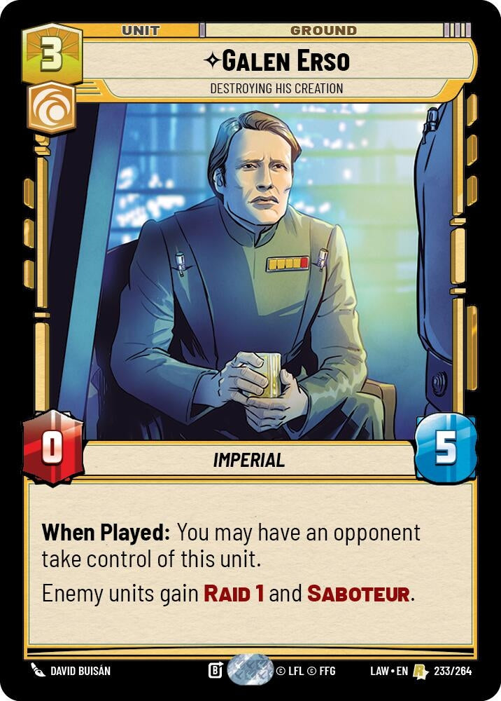 Image for Galen Erso - Destroying His Creation (233/264) [A Lawless Time] - Star Wars: Unlimited