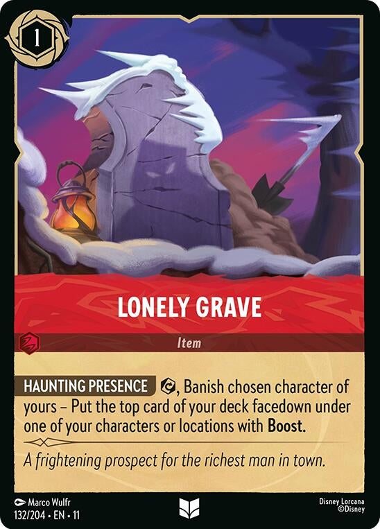 Image for Lonely Grave (132/204) [Winterspell] - Disney Lorcana