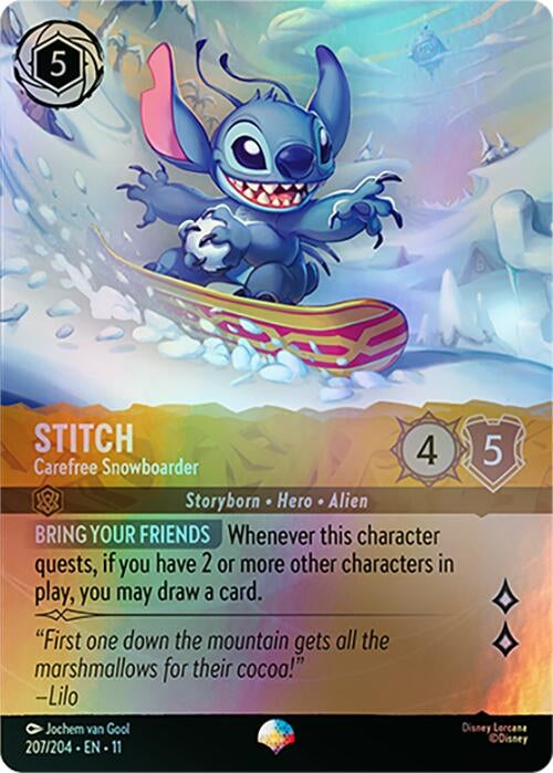 Image for Stitch - Carefree Snowboarder (Epic) (2077/204) [Winterspell] - Disney Lorcana