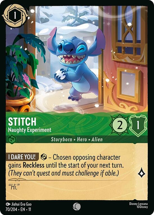Image for Stitch - Naughty Experiment (70/204) [Winterspell] - Disney Lorcana