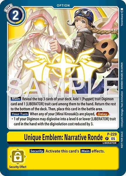 Image for Unique Emblem: Narrative Ronde (Dawn of Liberator Box Topper) (P-229) [Digimon Promotion Cards] - Digimon Card Game