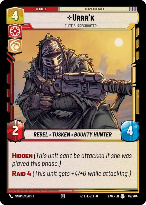 Image for Urrr'k - Elite Sharpshooter (82/264) [A Lawless Time] - Star Wars: Unlimited