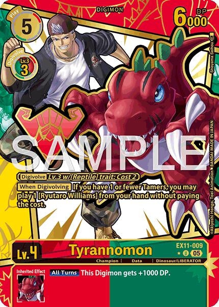 Image for Tyrannomon (Rare Pull) (EX11-009 U) [Dawn of Liberator] - Digimon Card Game