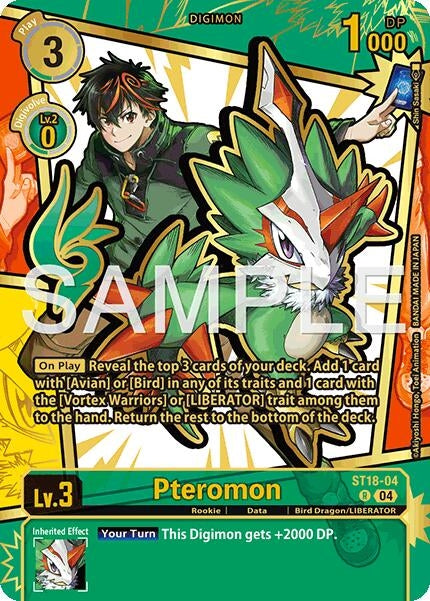 Image for Pteromon (Rare Pull) (ST18-04 R) [Dawn of Liberator] - Digimon Card Game