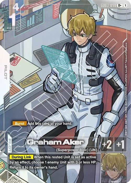 Image for Graham Aker (R+) (GD03-098) [Steel Requiem] - Gundam Card Game