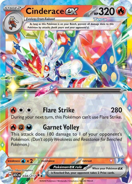 Image for Cinderace ex (038/217) [ME: Ascended Heroes] - Pokemon