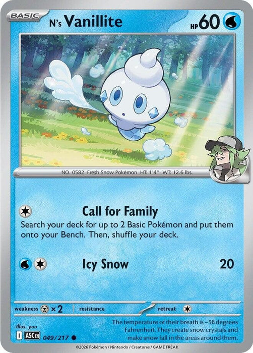 Image for N's Vanillite (049/217) [ME: Ascended Heroes] - Pokemon