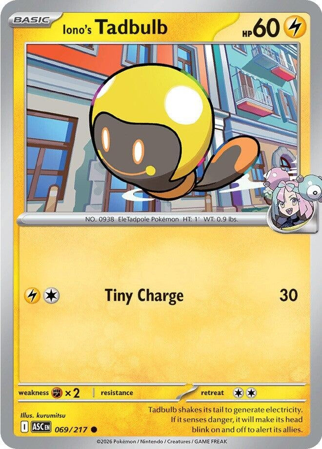 Image for Iono's Tadbulb (069/217) [ME: Ascended Heroes] - Pokemon
