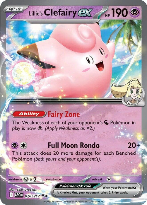 Image for Lillie's Clefairy ex (076/217) [ME: Ascended Heroes] - Pokemon