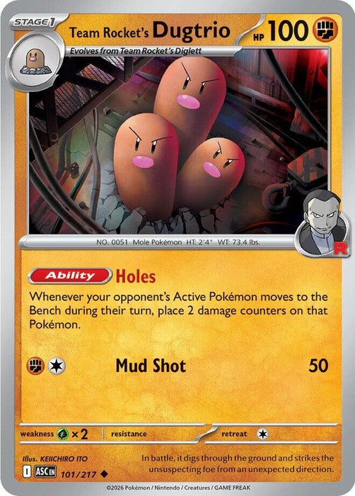 Image for Team Rocket's Dugtrio (101/217) [ME: Ascended Heroes] - Pokemon
