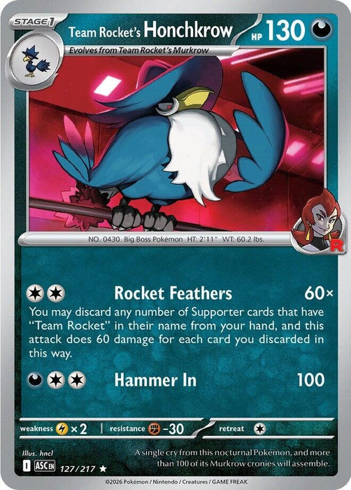 Image for Team Rocket's Honchkrow (127/217) [ME: Ascended Heroes] - Pokemon