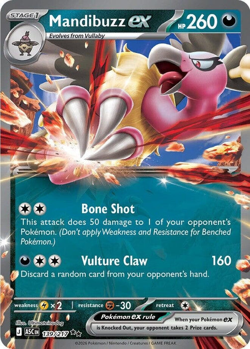 Image for Mandibuzz ex (139/217) [ME: Ascended Heroes] - Pokemon