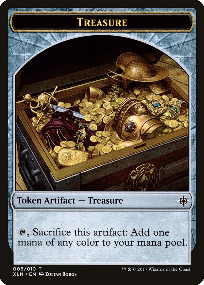 Dinosaur // Treasure (008) Double-Sided Token (5 // 8) [Ixalan]