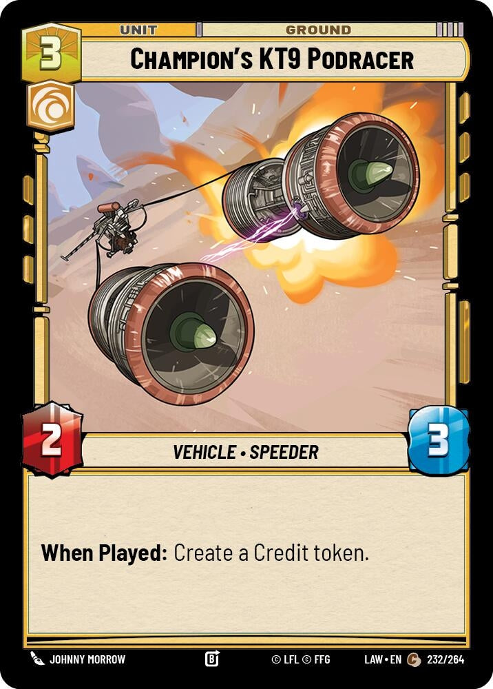 Image for Champion's KT-9 Podracer (232/264) [A Lawless Time] - Star Wars: Unlimited