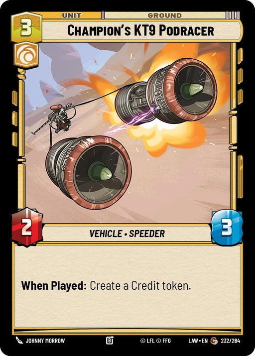 Image for Champion's KT-9 Podracer (232/264) [A Lawless Time] - Star Wars: Unlimited