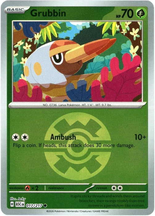 Image for Grubbin (Quick Ball) (017/217) [ME: Ascended Heroes] - Pokemon