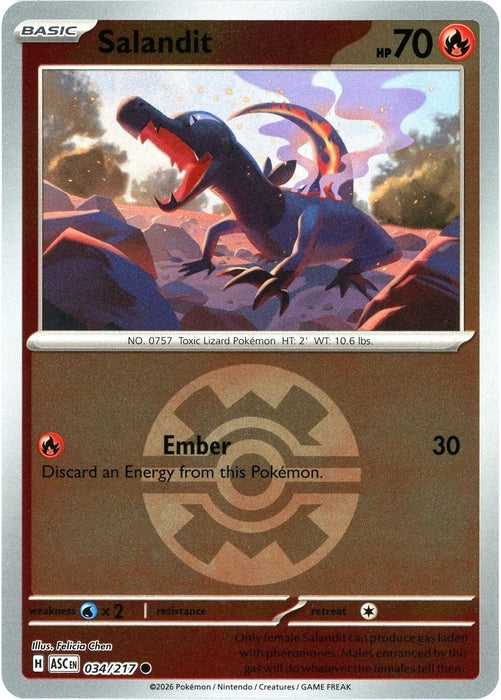 Image for Salandit (Quick Ball) (034/217) [ME: Ascended Heroes] - Pokemon