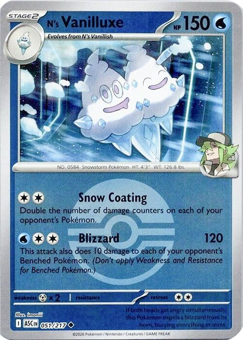 Image for N's Vanilluxe (Poke Ball) (051/217) [ME: Ascended Heroes] - Pokemon