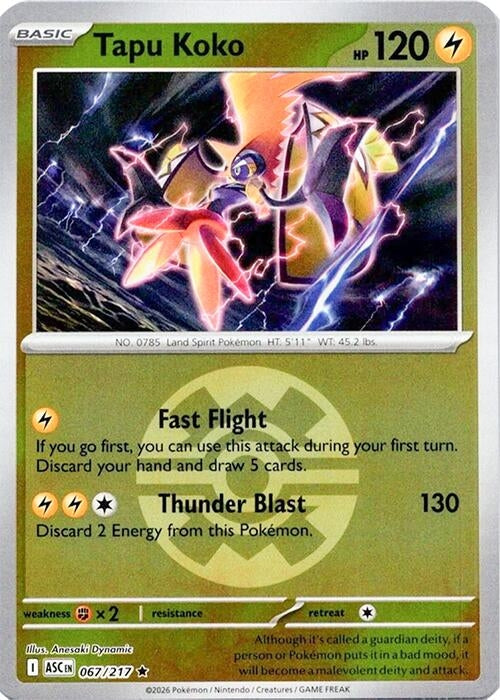 Image for Tapu Koko (Quick Ball) (067/217) [ME: Ascended Heroes] - Pokemon