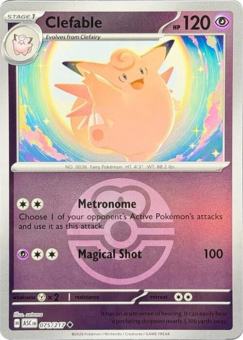 Image for Clefable (Love Ball) (075/217) [ME: Ascended Heroes] - Pokemon