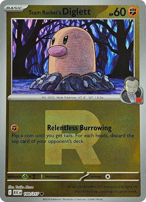 Image for Team Rocket's Diglett (Team Rocket) (100/217) [ME: Ascended Heroes] - Pokemon