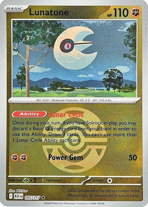 Image for Lunatone (Dusk Ball) (105/217) [ME: Ascended Heroes] - Pokemon