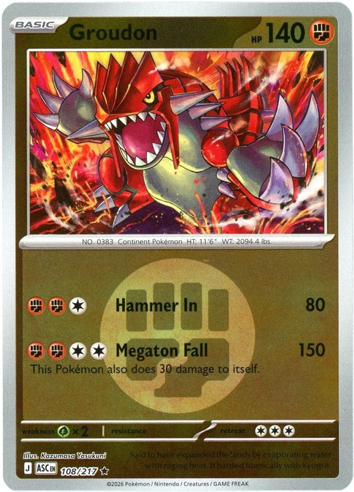 Image for Groudon (Energy Symbol Pattern) (108/217) [ME: Ascended Heroes] - Pokemon