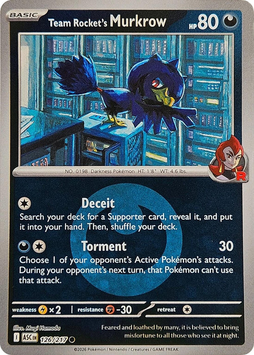 Image for Team Rocket's Murkrow (Energy Symbol Pattern) (126/217) [ME: Ascended Heroes] - Pokemon