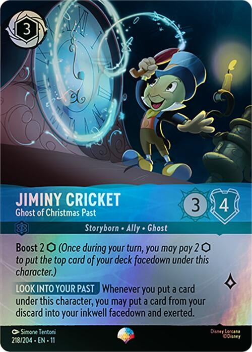 Image for Jiminy Cricket - Ghost of Christmas Past (Epic) (218/204) [Winterspell] - Disney Lorcana
