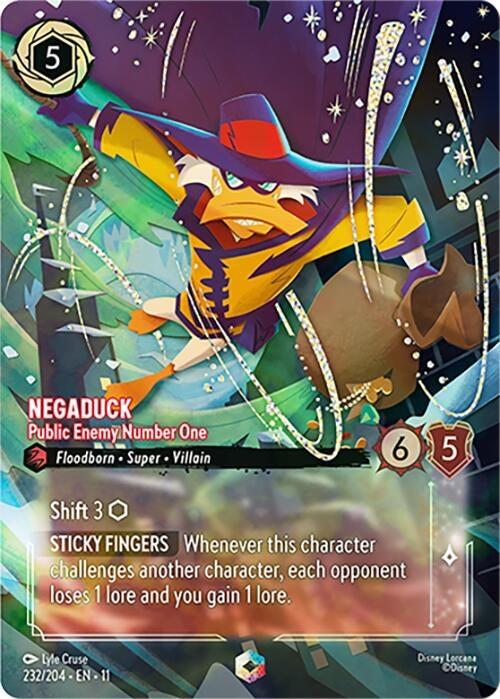Image for Negaduck - Public Enemy Number One (Enchanted) (232/204) [Winterspell] - Disney Lorcana