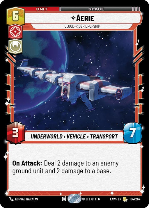 Image for Aerie - Cloud-Rider Dropship (184/264) [A Lawless Time] - Star Wars: Unlimited