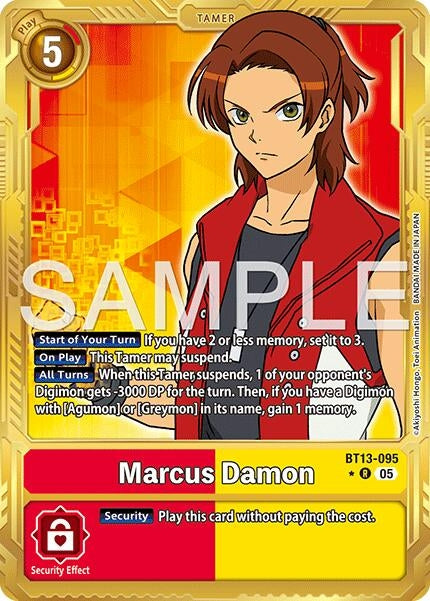 Image for Marcus Damon - BT13-095 (Gold Border) (BT13-095 R) [Advanced Booster Digimon Generation] - Digimon Card Game