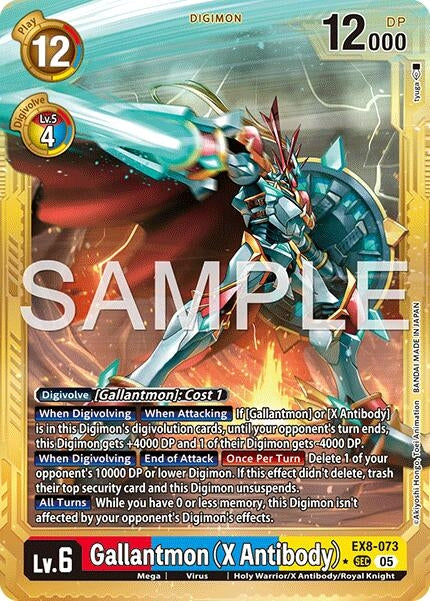 Image for Gallantmon (X Antibody) (Gold Border) (EX8-073 SEC) [Advanced Booster Digimon Generation] - Digimon Card Game