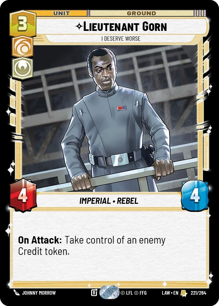 Image for Lieutenant Gorn - I Deserve Worse (221/264) [A Lawless Time] - Star Wars: Unlimited