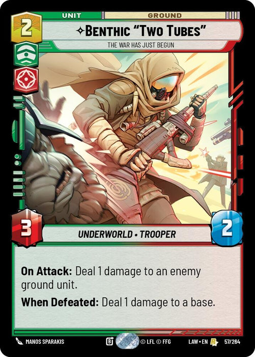 Image for Benthic "Two Tubes" - The War Has Just Begun (57/264) [A Lawless Time] - Star Wars: Unlimited