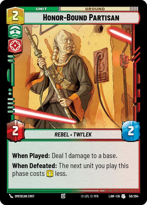 Image for Honor-Bound Partisan (58/264) [A Lawless Time] - Star Wars: Unlimited
