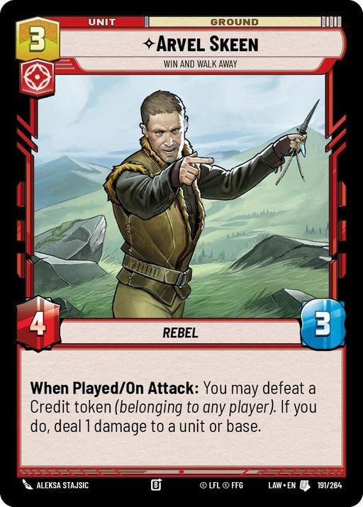 Image for Arvel Skeen - Win and Walk Away (191/264) [A Lawless Time] - Star Wars: Unlimited
